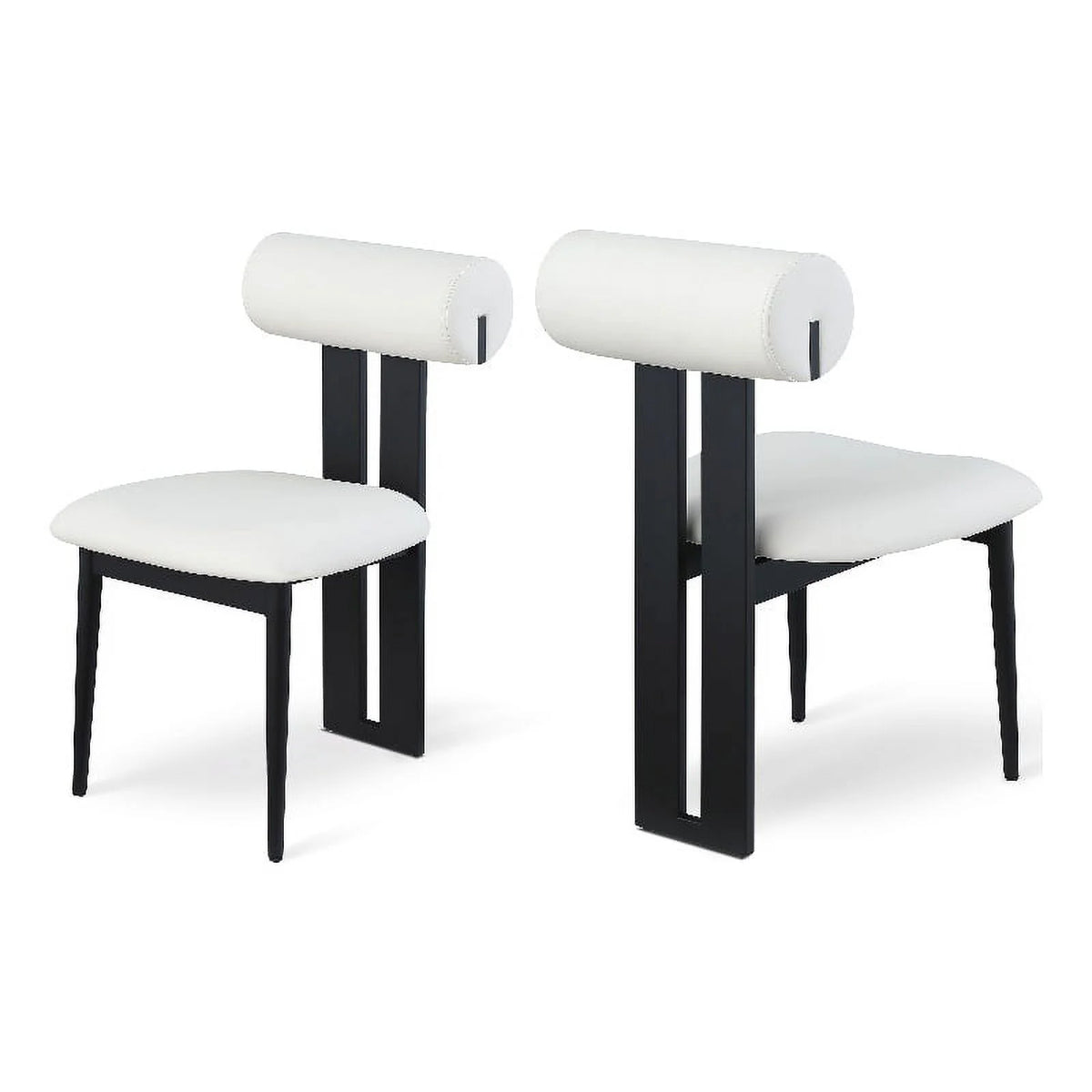 Cream Vegan Leather Dining Chair Set of 2 G2682