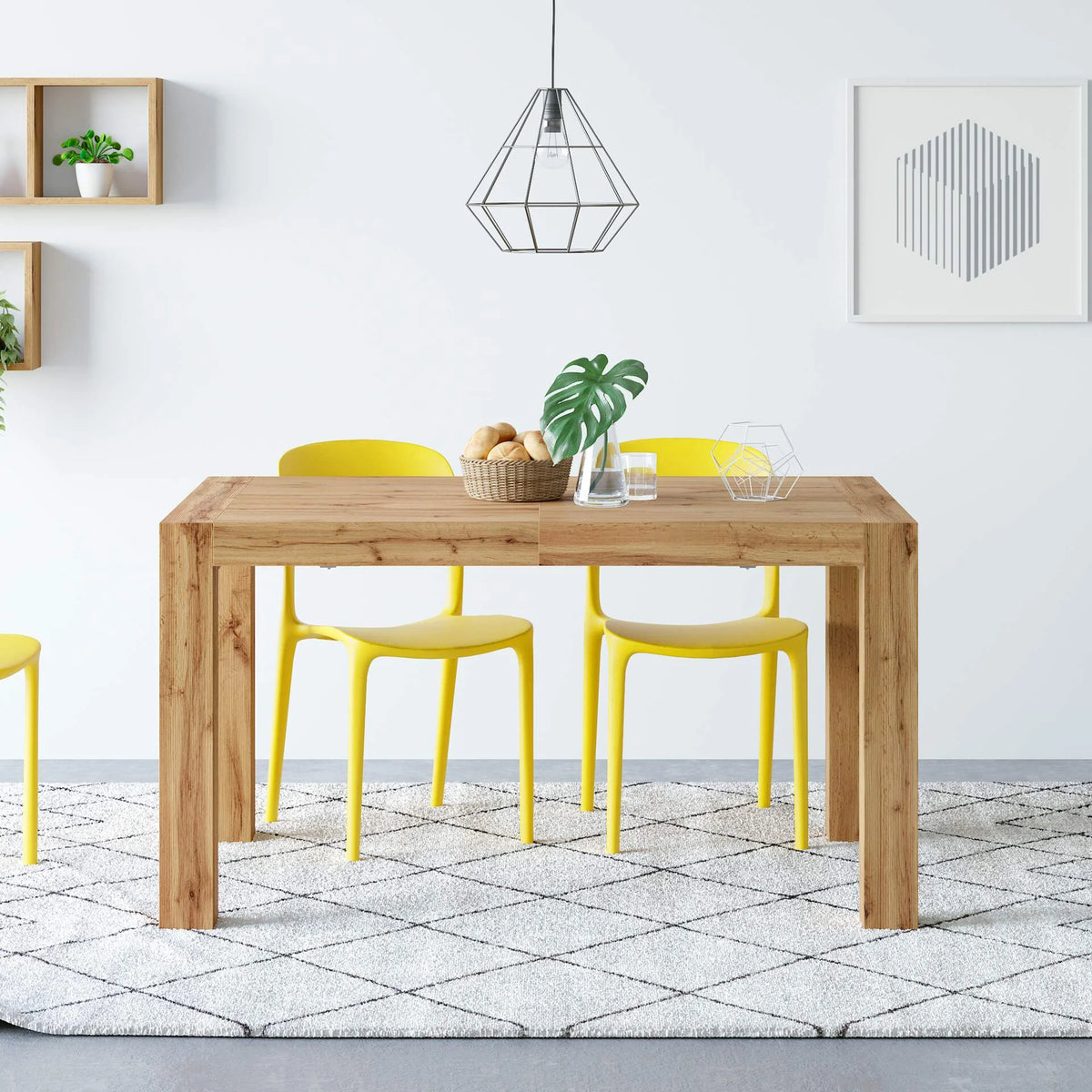 Extendable Dining Table Rustic Oak Z867