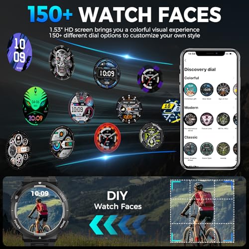 1.53” Rugged Smart Watch with LED Flashlight A85717