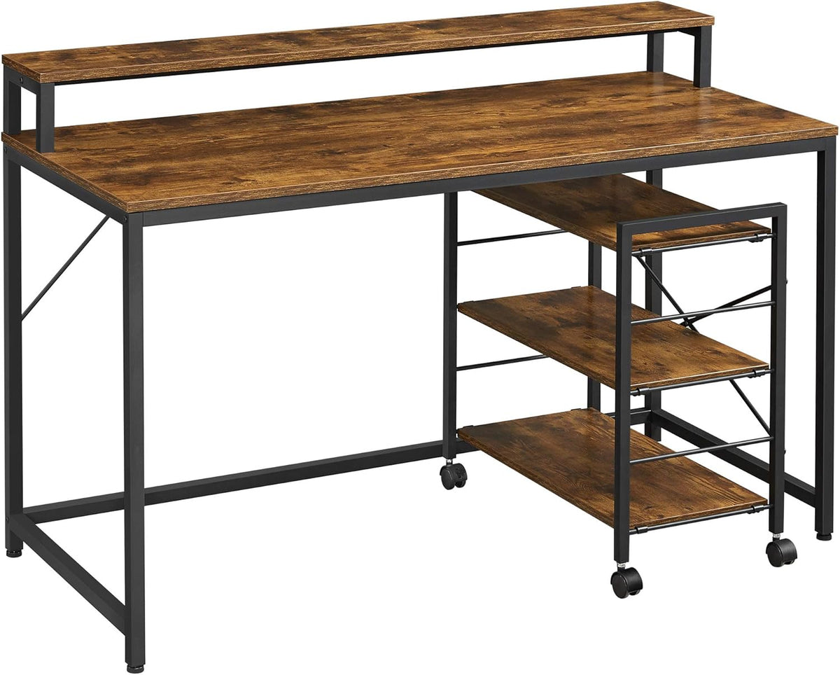 Computer Desk with Monitor Stand and Storage Shelves B669117
