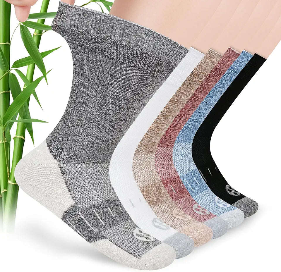 Non Binding Crew Diabetic Socks 6 Pairs Size 9-12 M9313