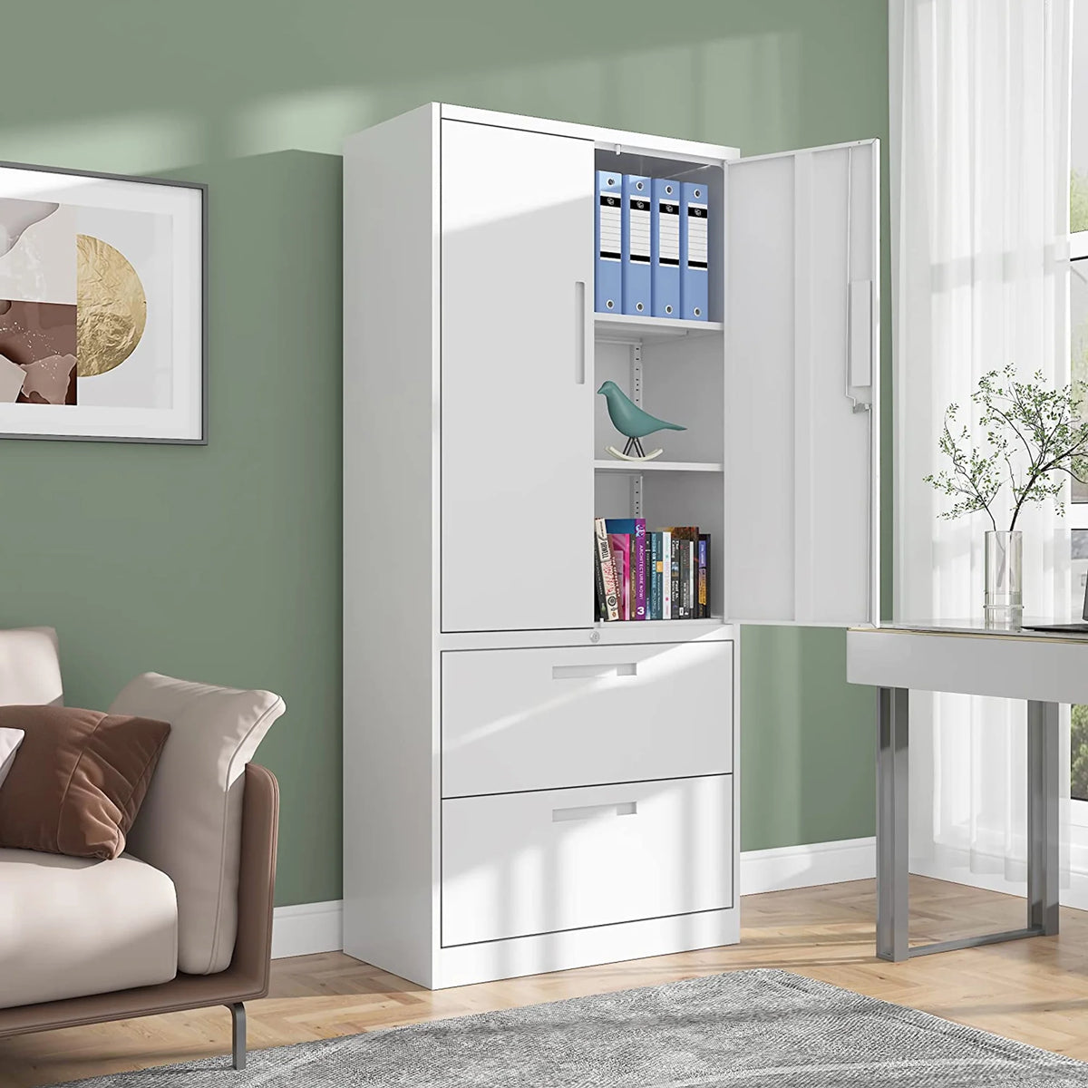 Metal Storage Cabinet with 2 Drawers Q973
