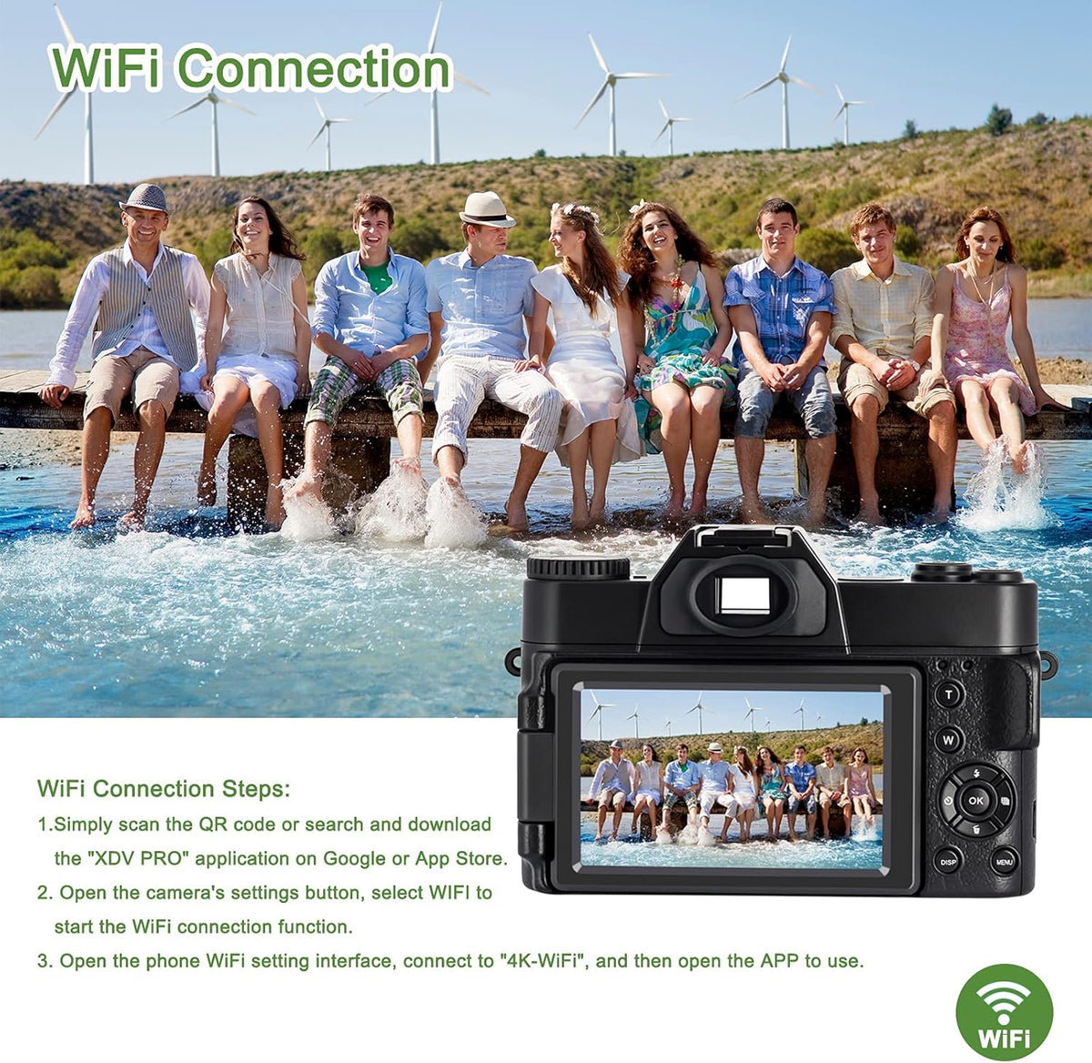 4K 48MP Digital Camera with 3.0 inch 180° Flip Screen and 32GB Memory Card E67382