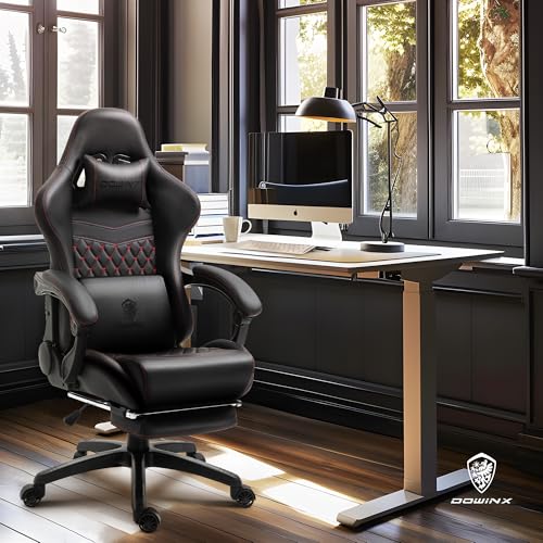 Black Big and Tall Ergonomic Gaming Chair with Footrest and Massage Lumbar Support L23064