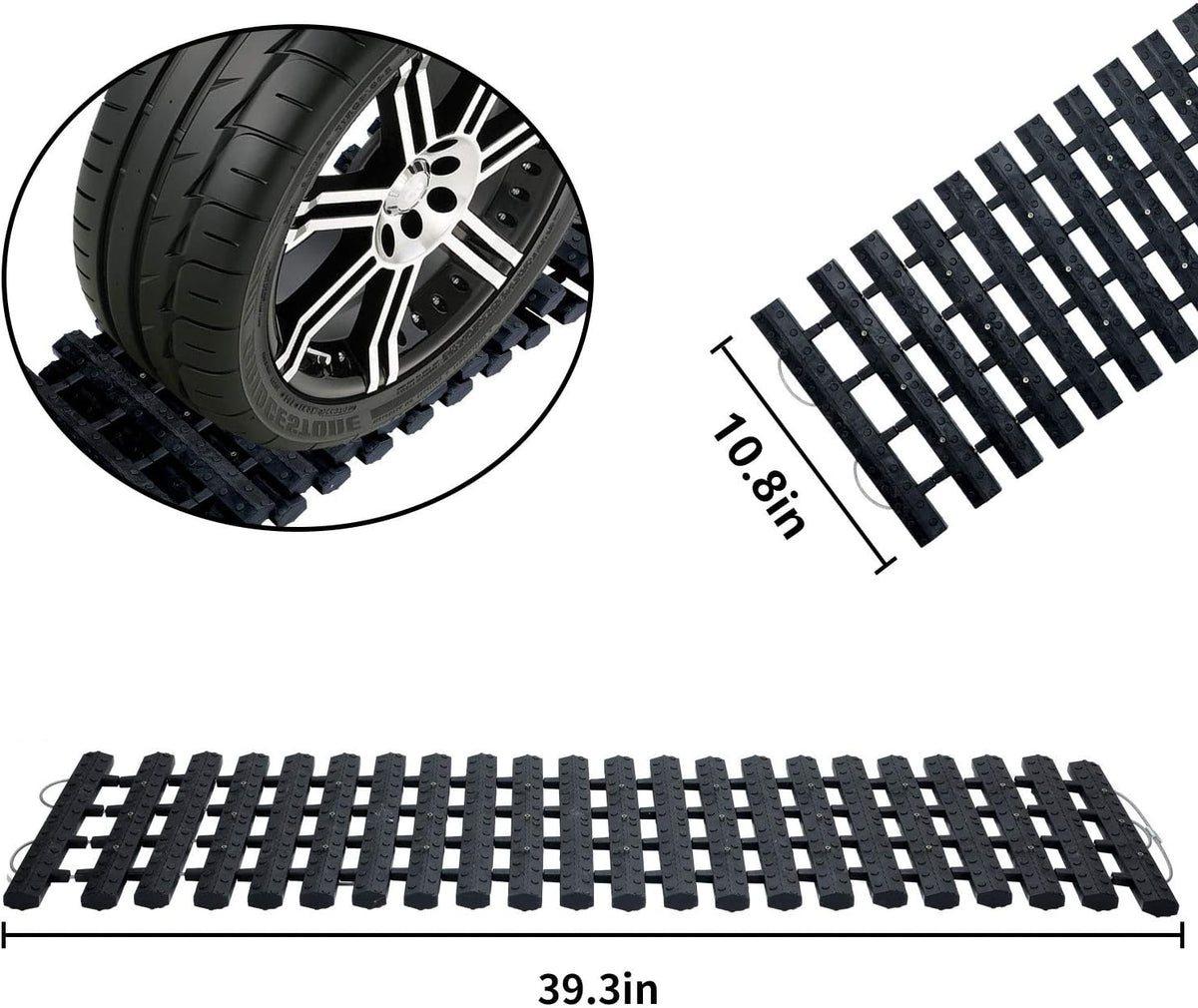 Tire Traction Mats Portable for Snow Ice Mud and Sand 2PCS 27.6in H87394