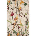 Ivory/Multi Abstract Wool Area Rug D691362