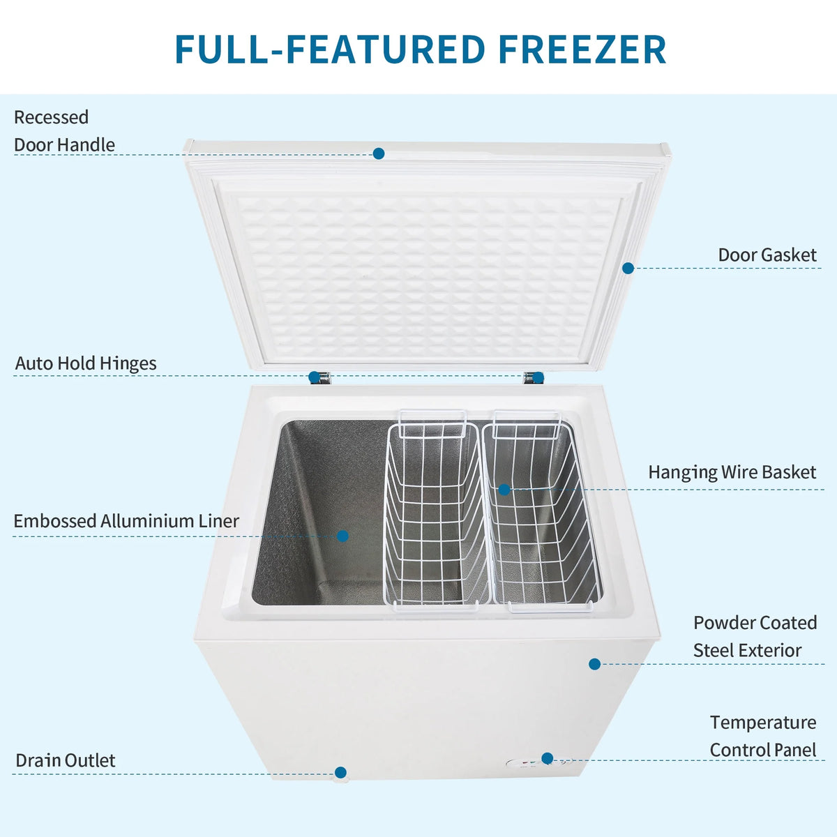 5 Cubic Feet Chest Freezer with Removable Basket J86806