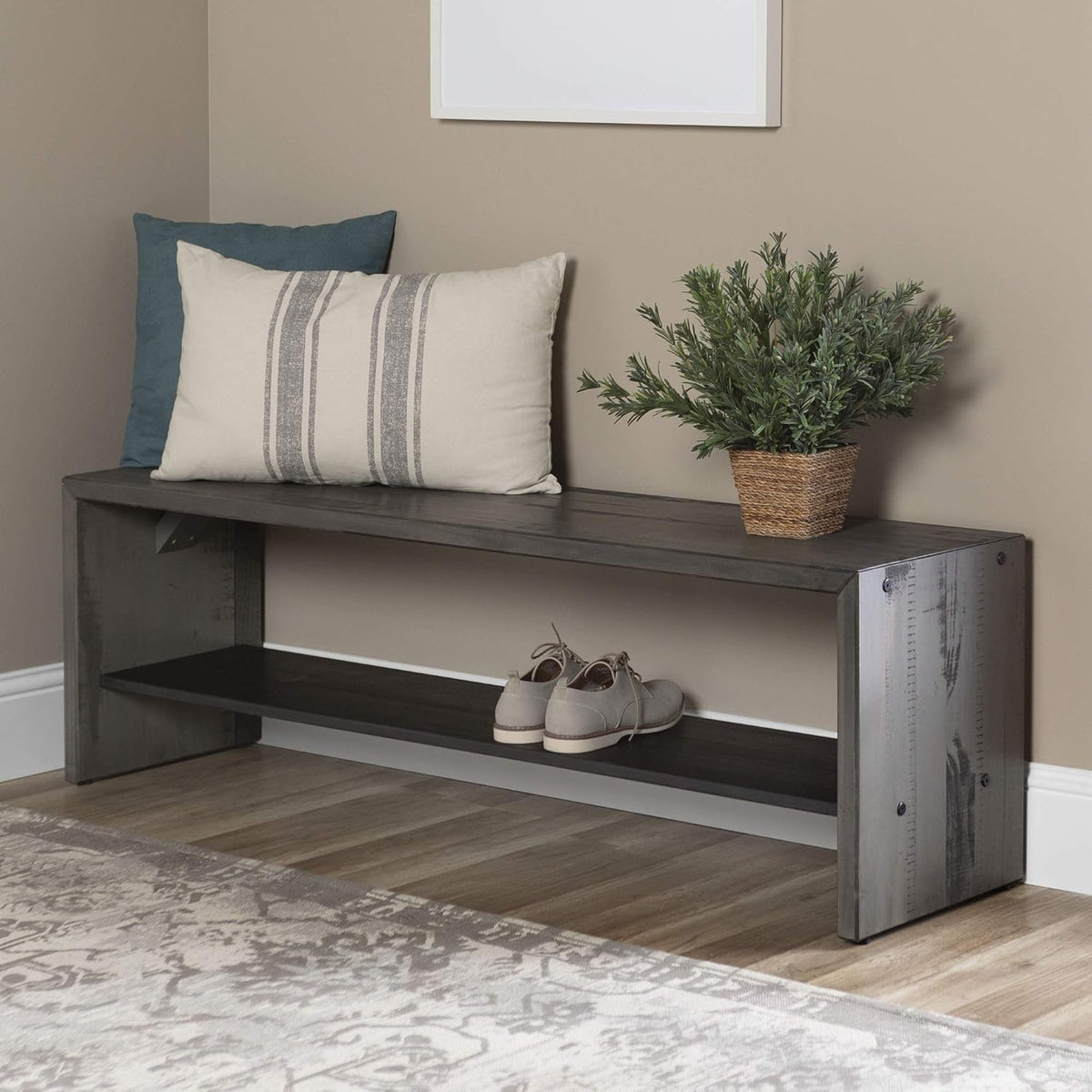 60 Inch 2 Tier Solid Wood TV Stand W240