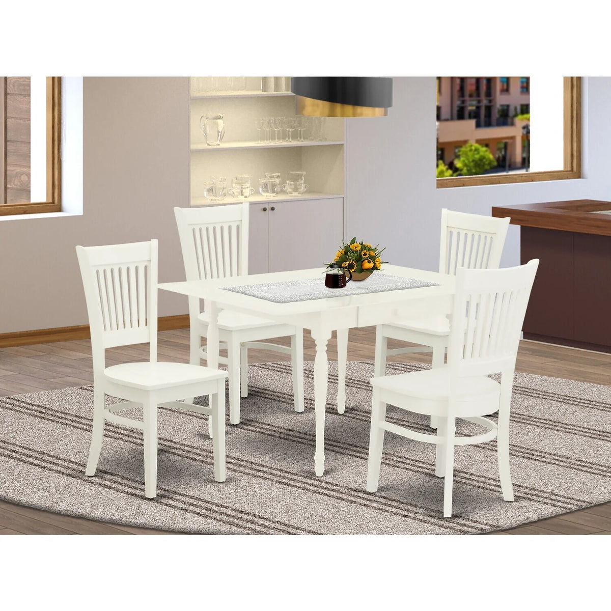5-Piece Wood Dining Table Set with 4 Chairs P737