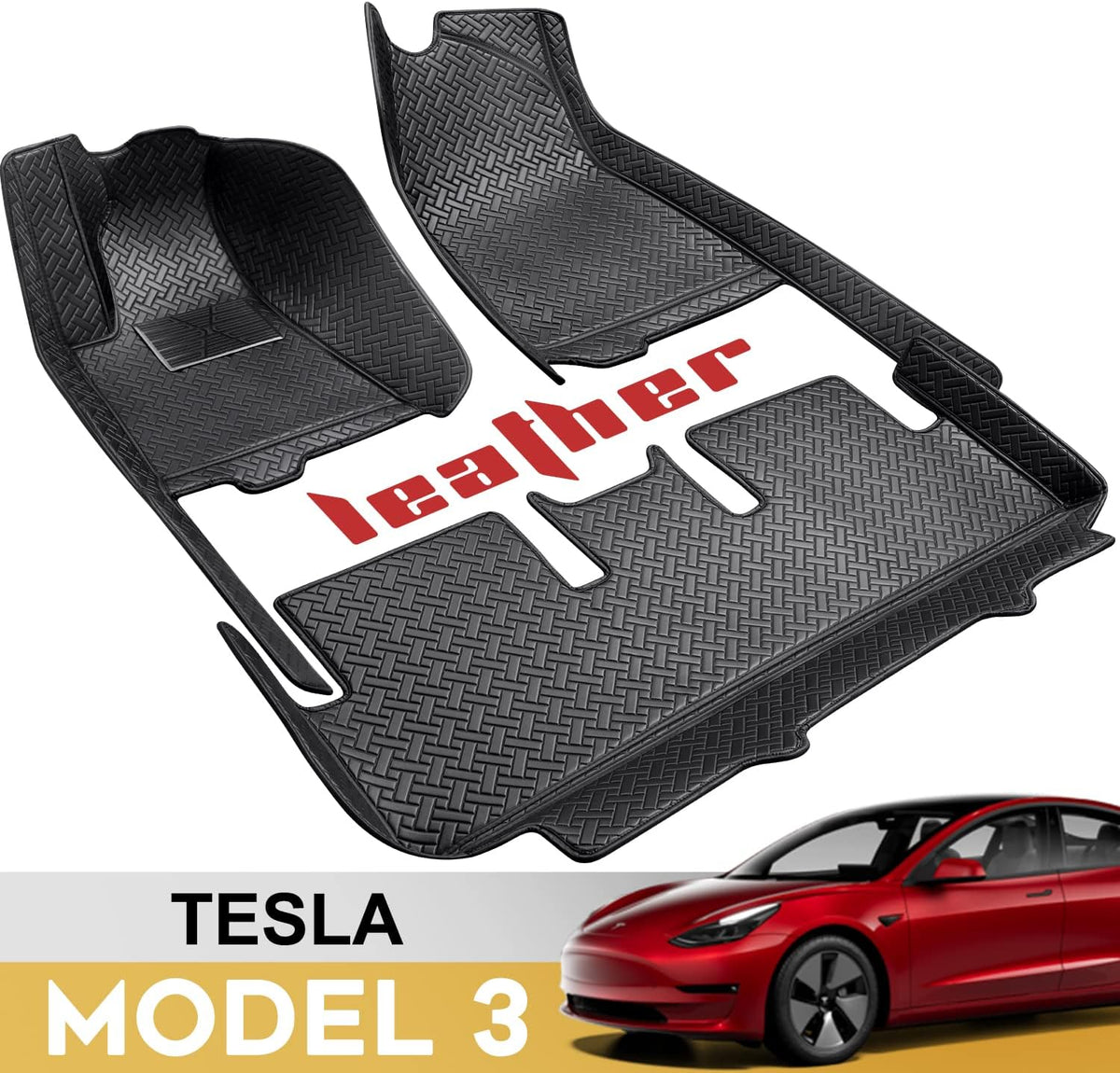 Black Waterproof Car Floor Mats for Tesla Model 3 X431871