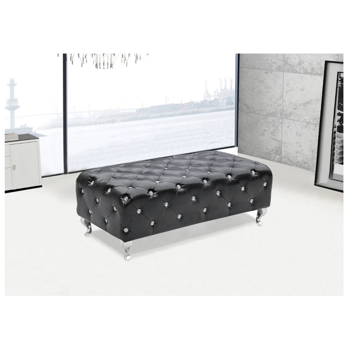 Tufted Bench - Black K346