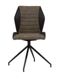 Black Brown Swivel Accent Chair with Metal Base S92755