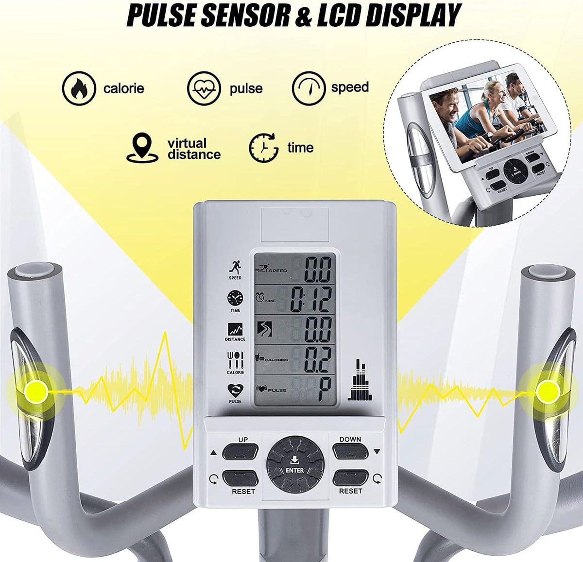 Adjustable Magnetic Elliptical Cross Trainer with LCD Monitor G8961