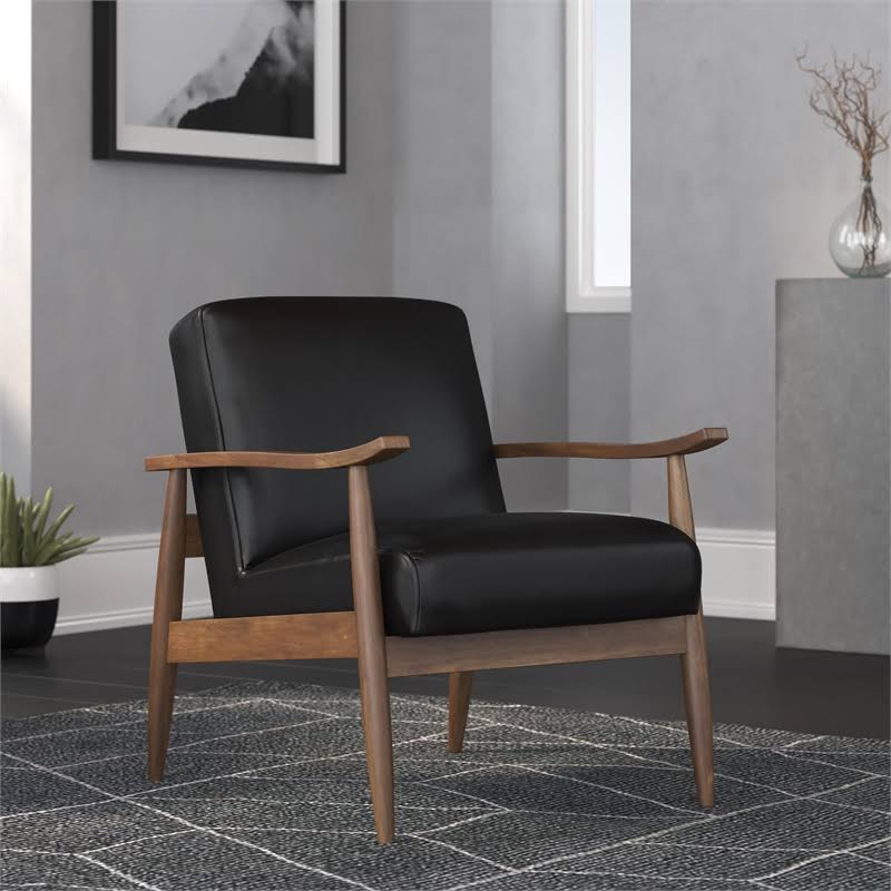 Black Leather Accent Chair K510