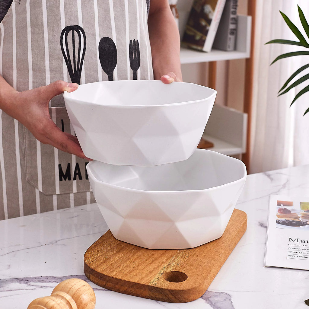 Set Of 2 Ceramic Salad Serving Bowls S754