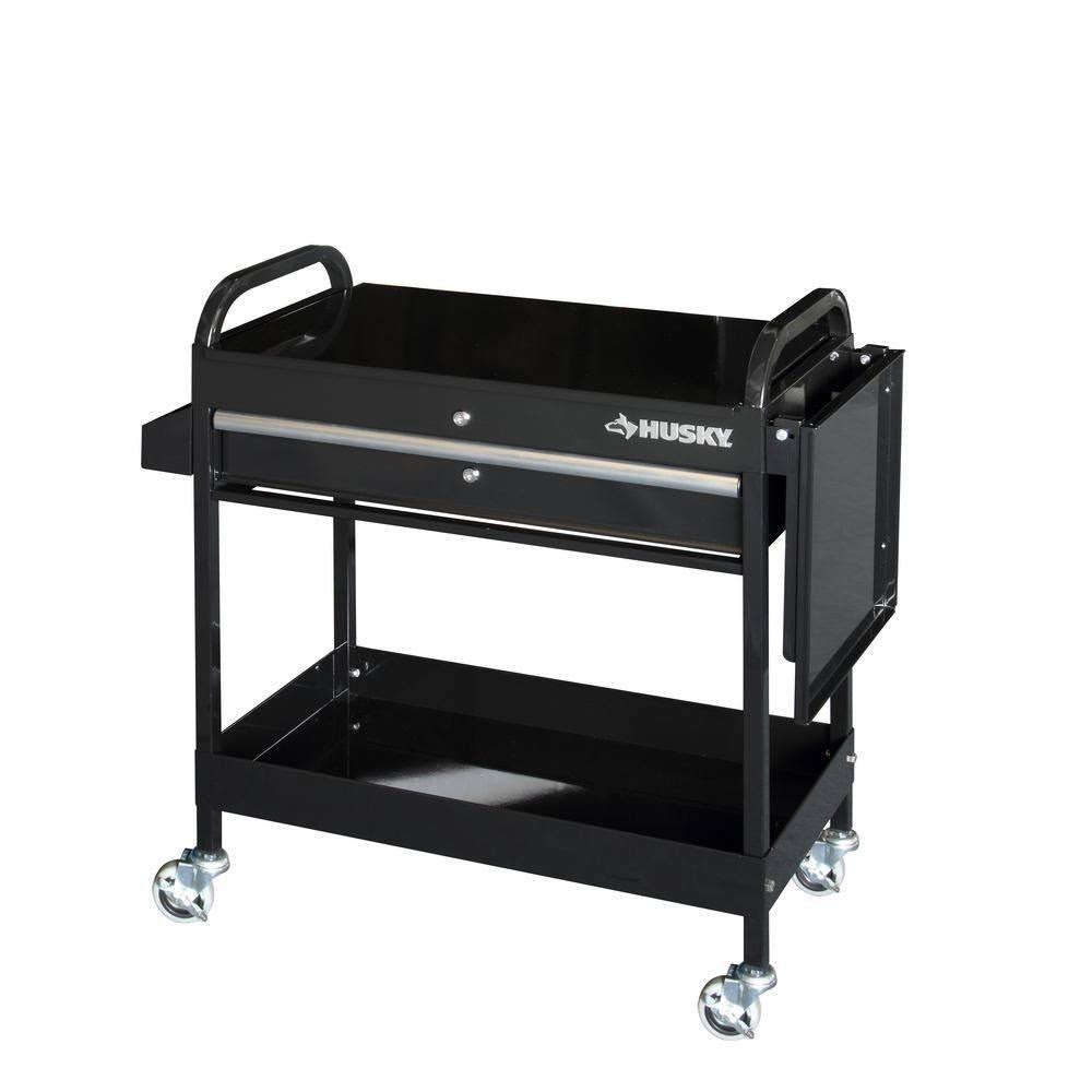 Black 1-Drawer Tool Utility Cart S469460