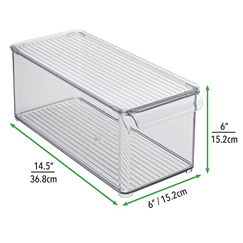 Clear Plastic 2 Pack Food Storage Container Bin with Lid I58764