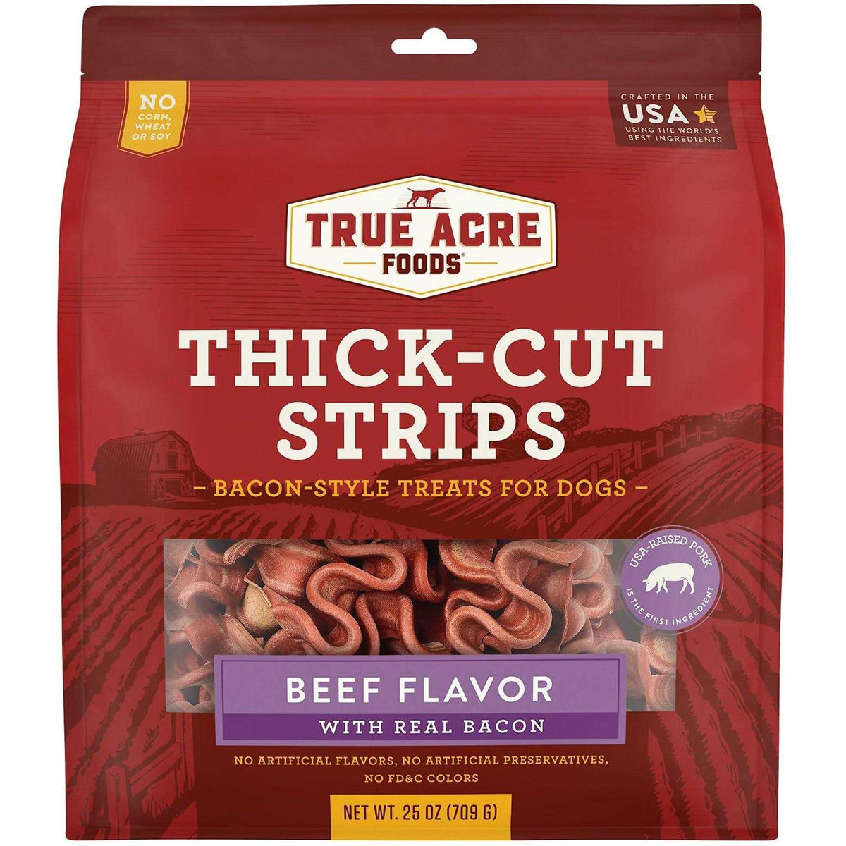Thick Cut Strips with Real Bacon Dog Treats L630507