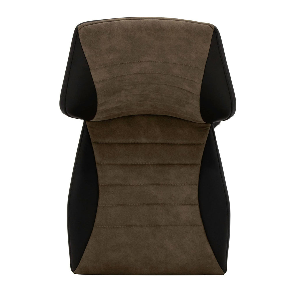 Black Brown Swivel Accent Chair with Metal Base S92755