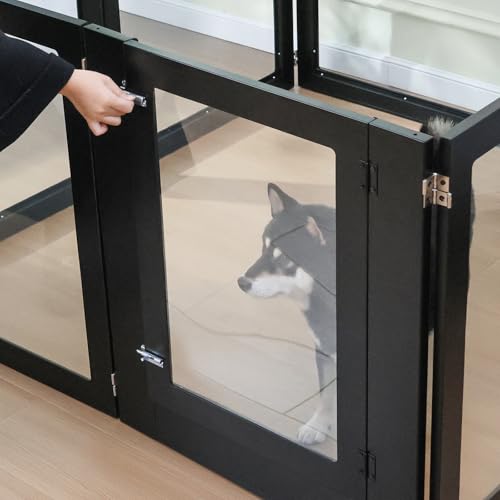 White 6 Panel Acrylic Dog Playpen with Door Z739