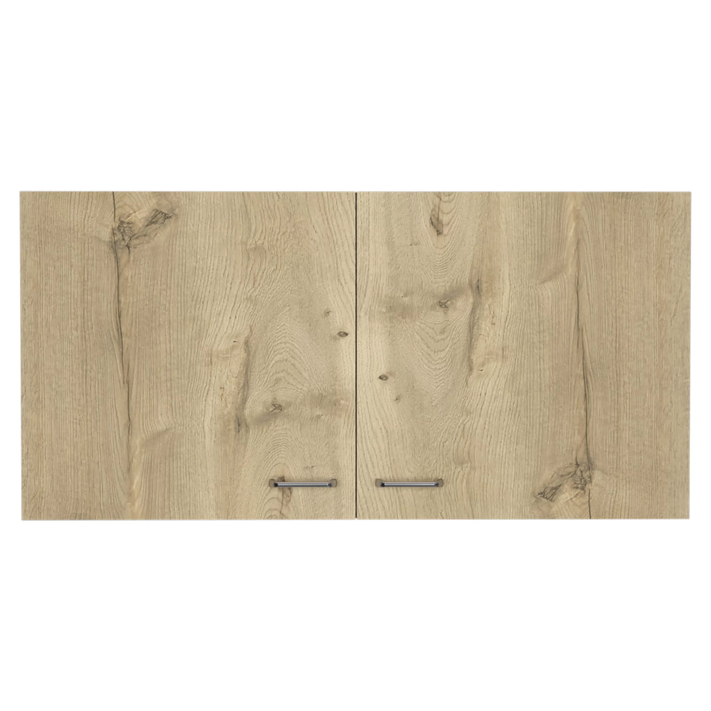 Rectangle 2-Door Wall Cabinet White and Light Oak O268210