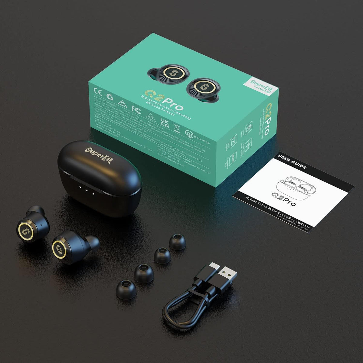 Hybrid Active Noise Cancelling Earbuds, Wireless Bluetooth 5.2 Earphones with ANC Transparent Mode, 4 Mics, 30H Play Time, IPX5 Waterproof J631135