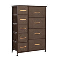 Brown Steel & Fabric Nine Drawer Combo Dresser G235