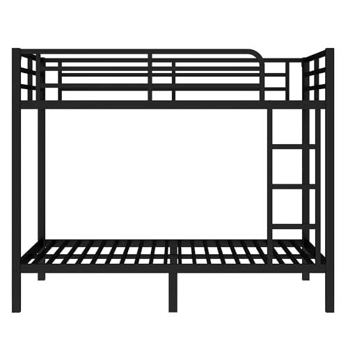 Heavy Duty Black Twin XL Over Twin XL Bunk Bed Frame with Ladder M7532