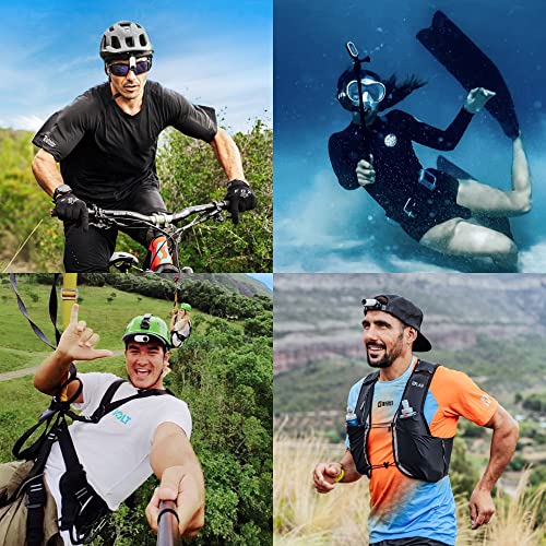 Small Action Camera, 1 oz, Waterproof, with Charge Case and Wearable Camera Accessories T4841