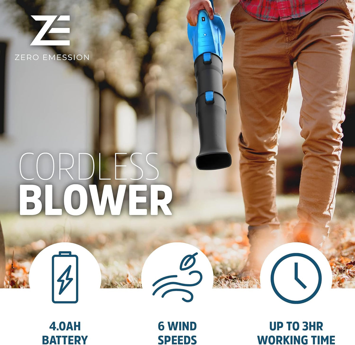 320 CFM 150 MPH Cordless Leaf Blower with Battery & Charger Y374842