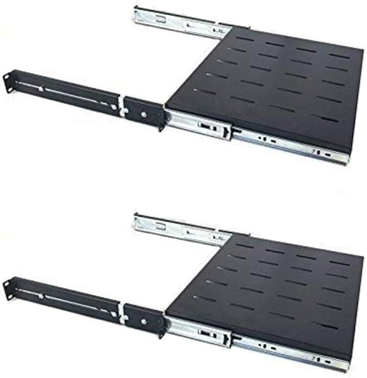 250mm 1U Heavy Duty Steel Sliding Shelf 2 Pack W6611
