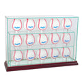 15 Baseball Upright Display Case Cherry Finish D85222