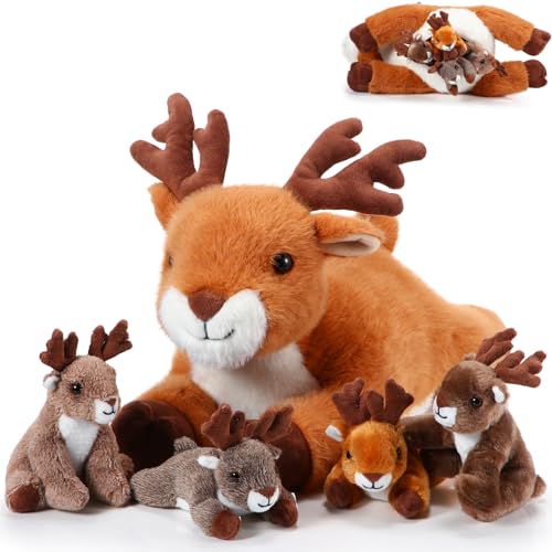 16 Inch Plush Deer Stuffed Animal Set with 4 Little Plush Z8540