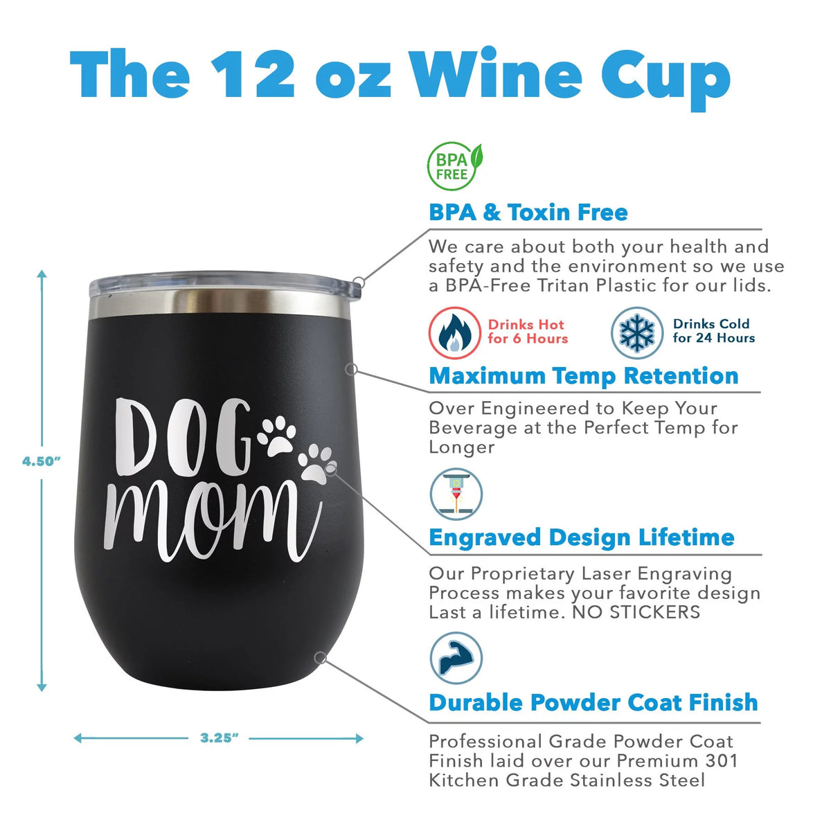 Engraved 12 oz Red Wine Cup G15279