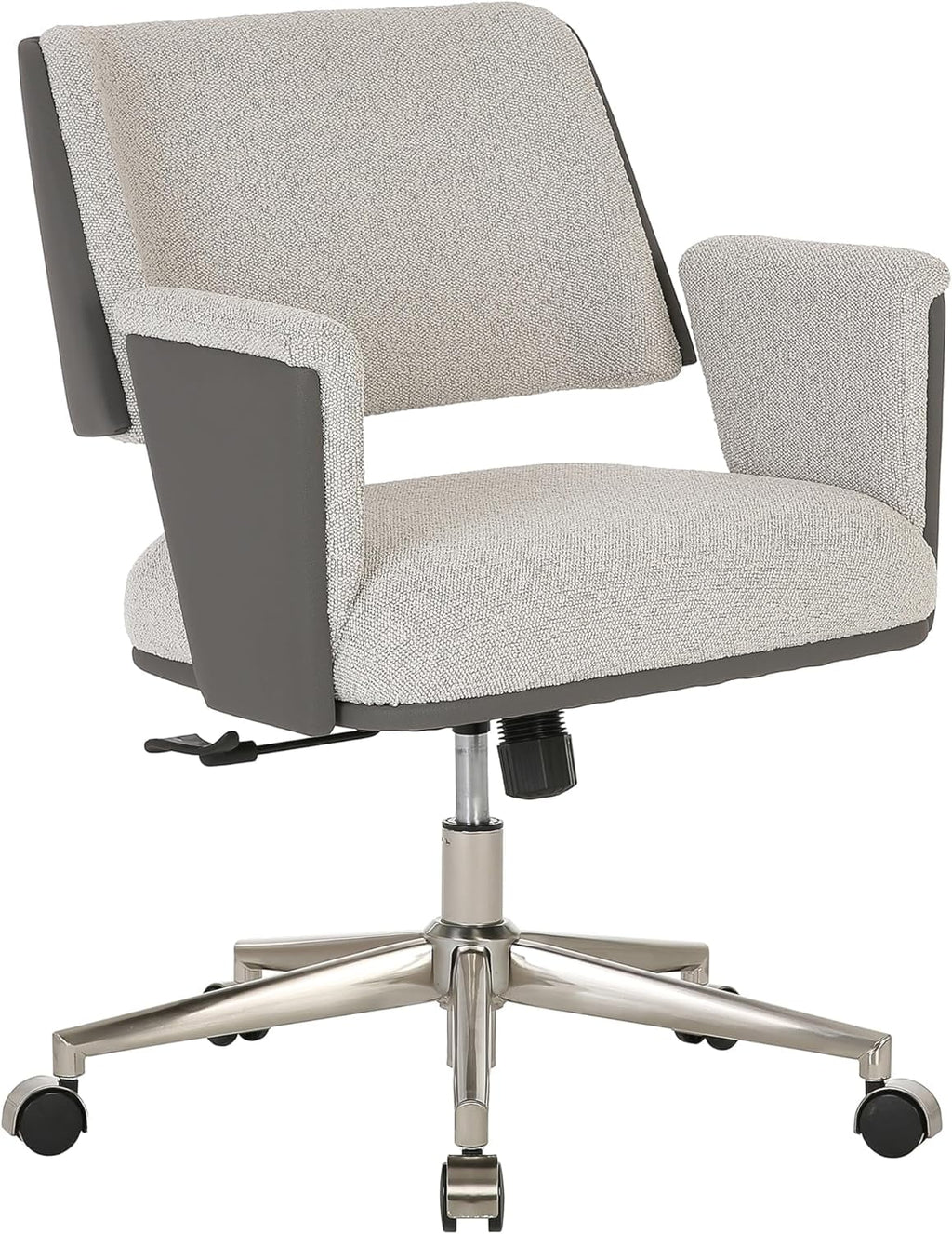 White Bouclé Fabric Task Chair Z6364