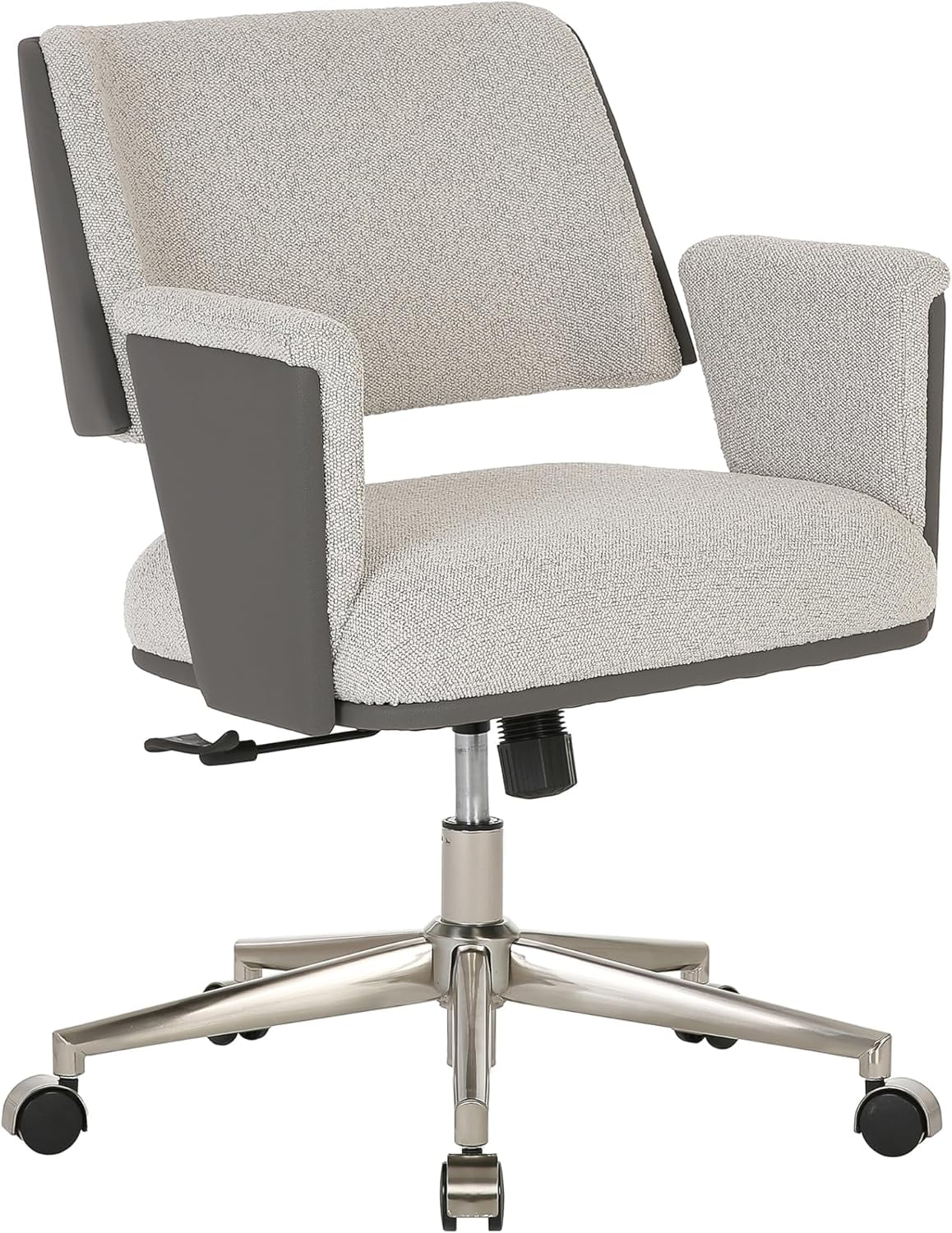White Bouclé Fabric Task Chair Z6364