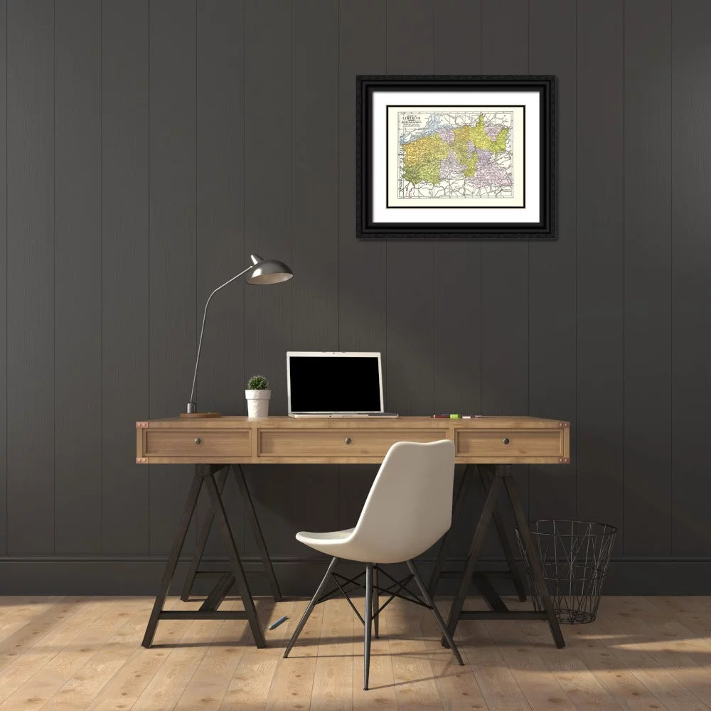 Black Ornate Wood Framed Art Print J81285