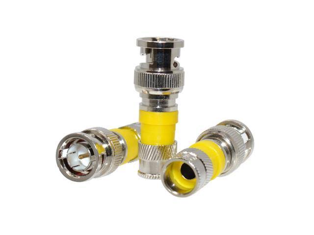 RG6 Quad Shield Coaxial Cable 500ft White with 50 Piece F-Type Compression Connectors V1199