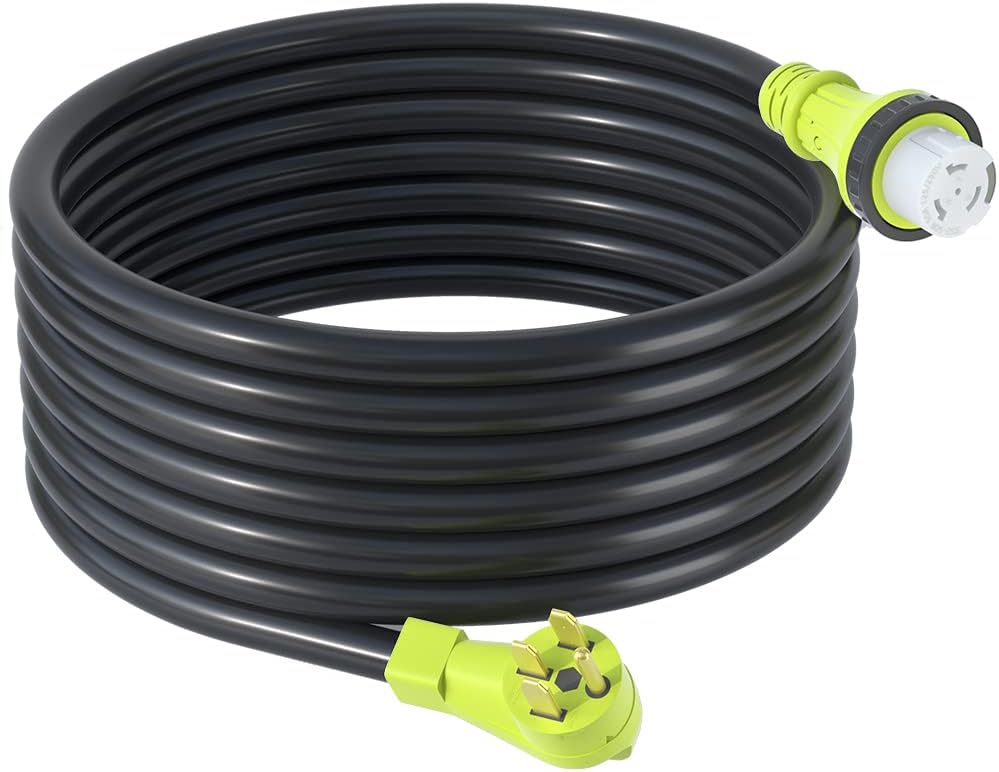 50 Amp Generator Extension Cord, NEMA 14-50P to SS2-50R, STW 6/3 + 8/1, Twist Lock Plug, 25FT G2593