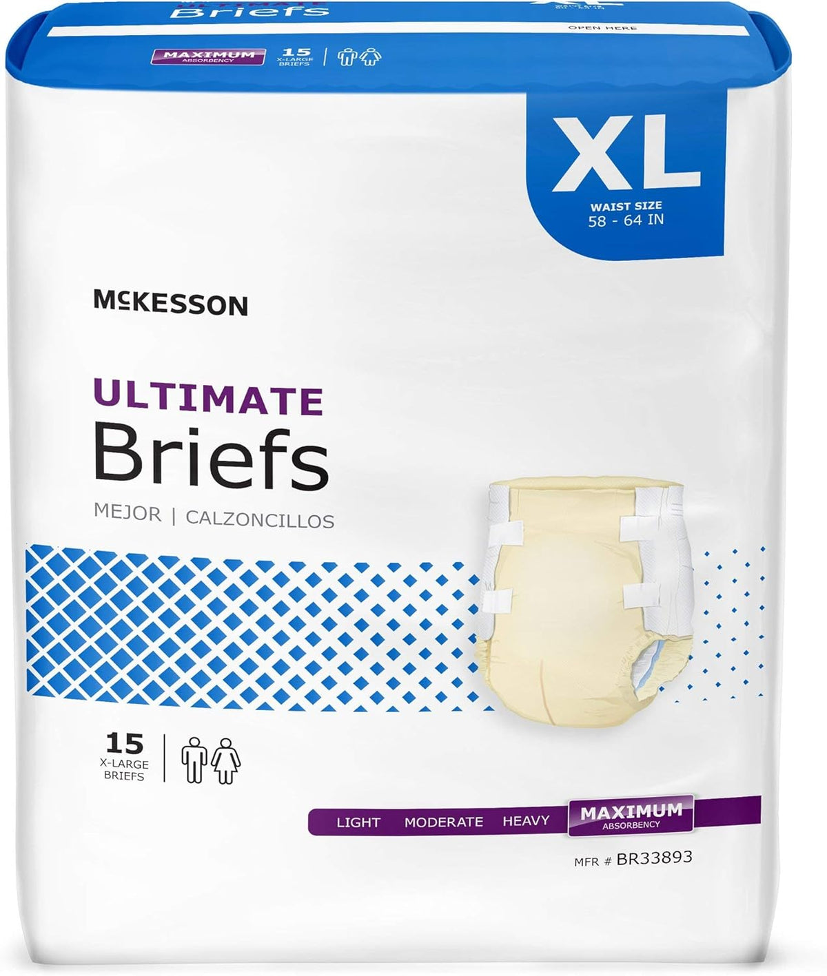 XL Maximum Absorbency Incontinence Briefs, 60 Total H394170