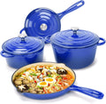 7 Piece Enameled Cast Iron Cookware Set with Ceramic Nonstick Coating X796