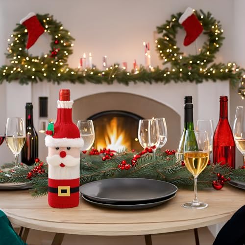 2pcs Christmas Sweater Wine Bottle Cover F951