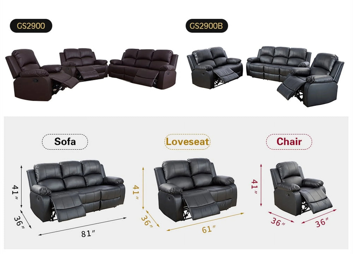 Reclining Sofa Loveseat Chair Set A583