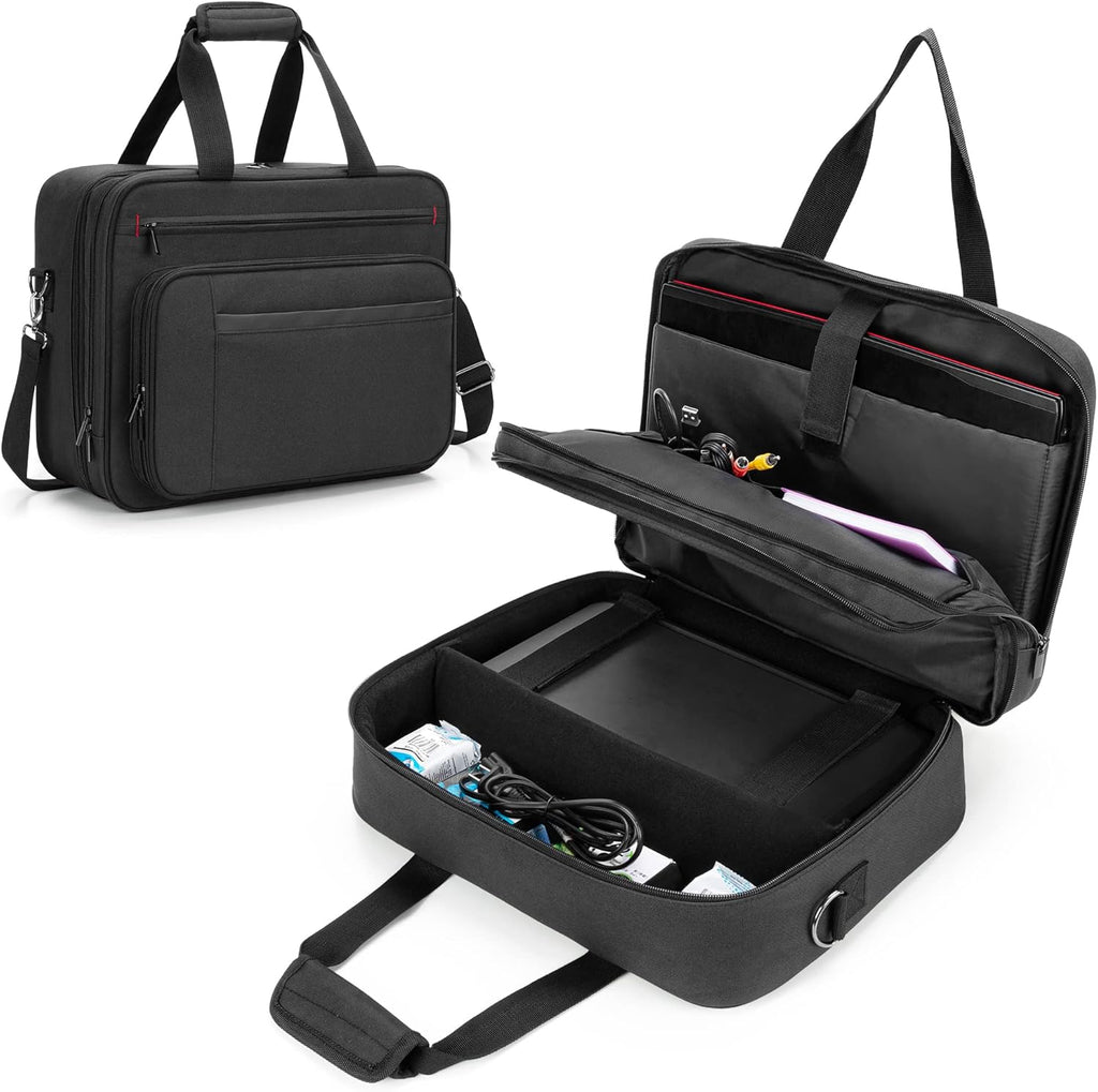 Double-layer Portable Printer Storage Bag with Laptop Layer and Shoulder Strap V17109