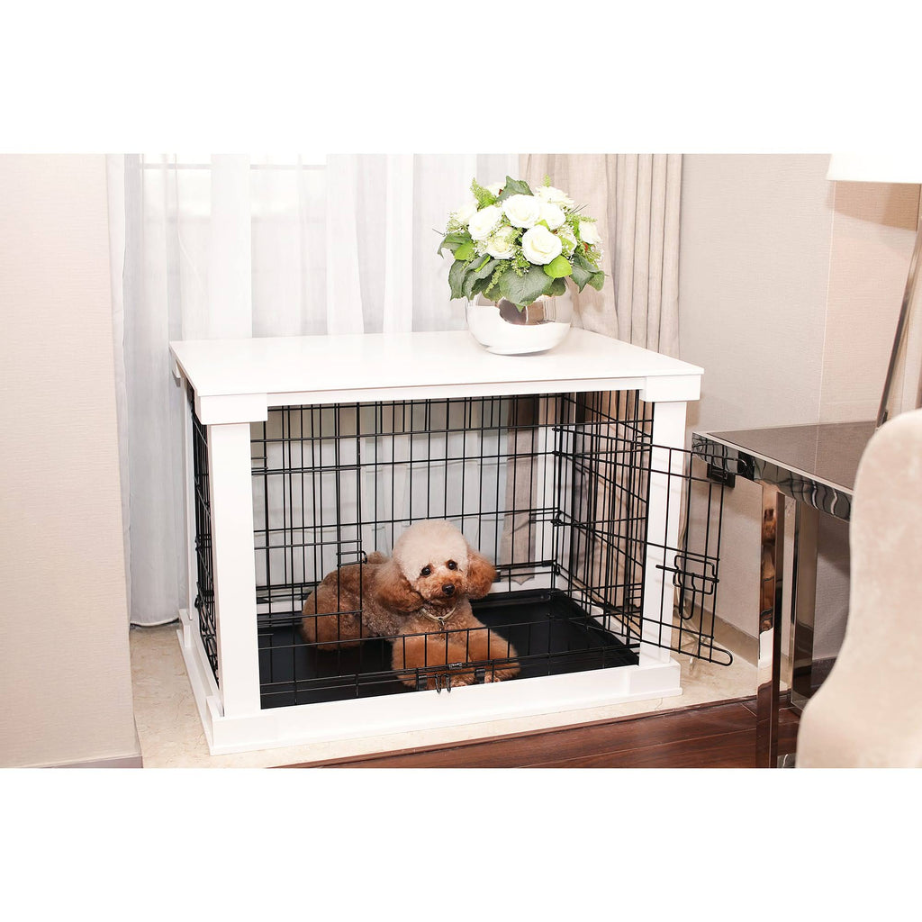 White Large Cage with Crate Cover Y604