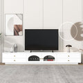 Black TV Stand with Open Storage Shelf and Drawers U89080