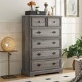 Grey 6 Drawer Wood Dresser I68346