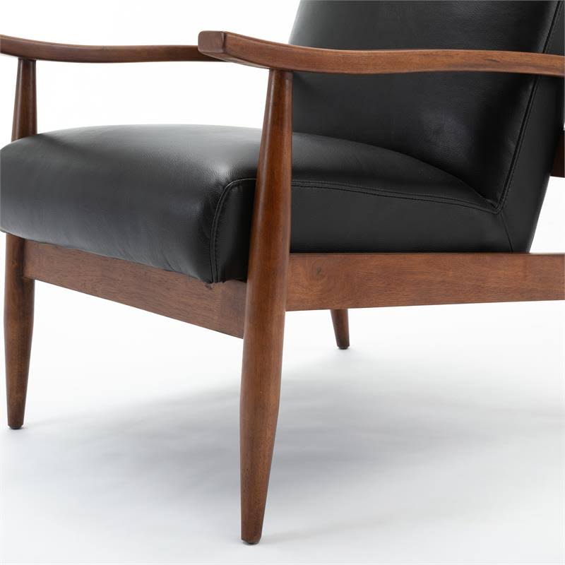 Black Leather Accent Chair K510