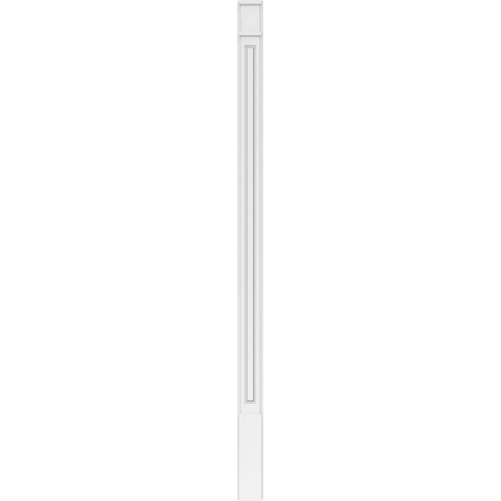 8x22W x 120x22H x 2x22P Raised Panel PVC Pilaster with Decorative Capital & Base (Pair) U72278