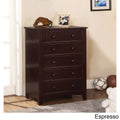 Espresso Solid Wood 5-Drawer Chest W4745
